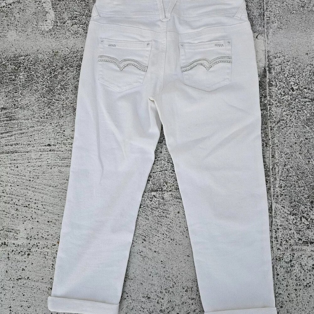 Cato Premium Women Capri Jeans White Cotton Denim Contemporary Size 8 - Picture 10 of 10